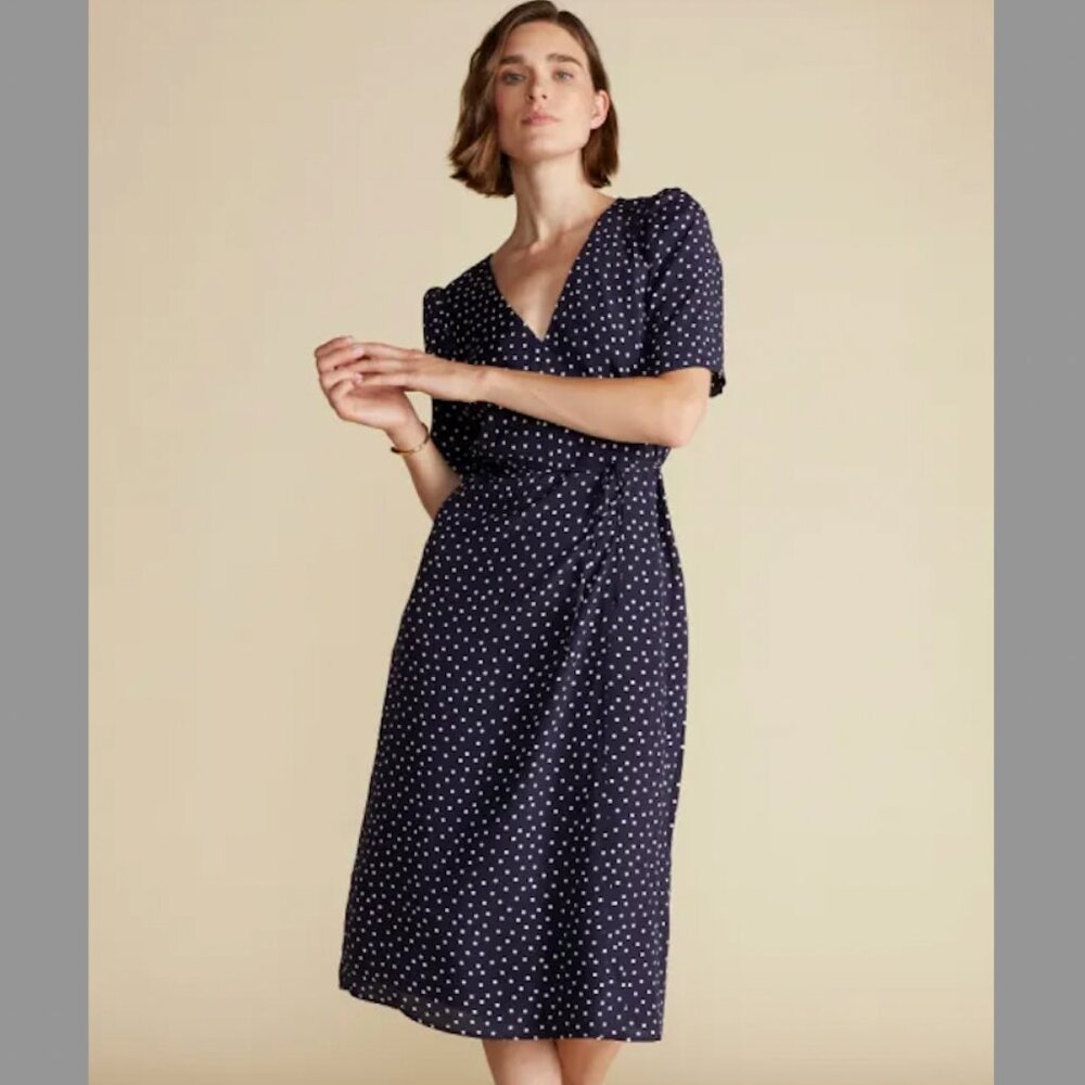 NWT Amour Vert Nicolette Dress, S in Riviera Dot Navy